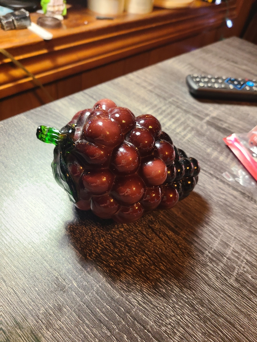 Vintage Glass Grape Cluster - Burgundy, Black and Green